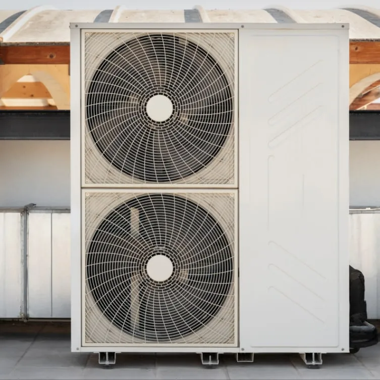 Close-up of a commercial HVAC ventilation system